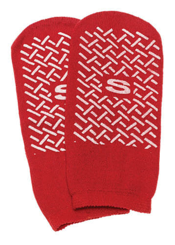 Slipper Socks; Small Red Pair Child Size 4-6 Rosenthal Community Care Services