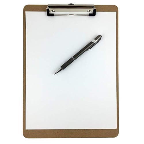 Clipboard 9 x 12? Hardboard Low Profile Clip-0