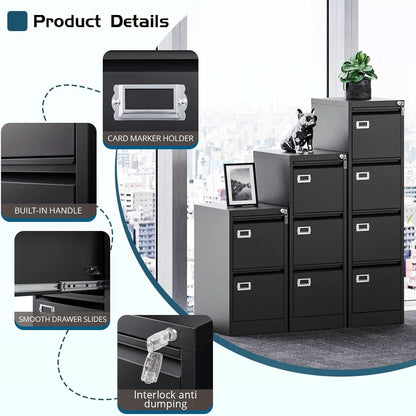 Four Drawer Filing Cabinet With Lock For Home Office-4