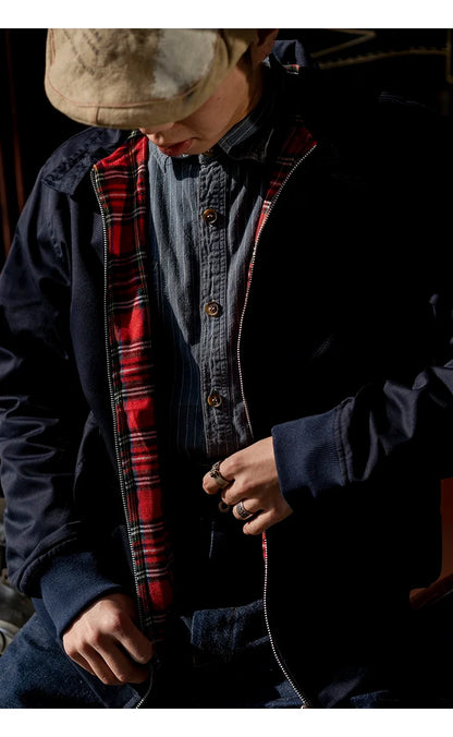 Men jacket autumn thin EU size vintage classic bomber coat inner plaid jacket Vimost Shop