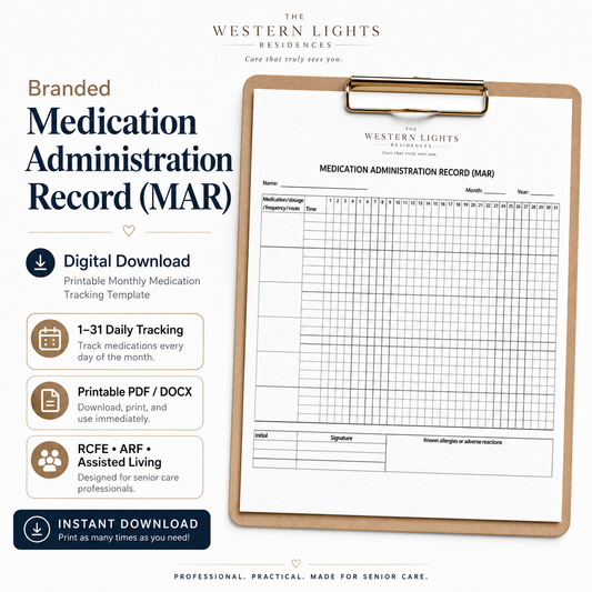 Medication Administration Records (MAR) Rosenthal Community Care Services LLC