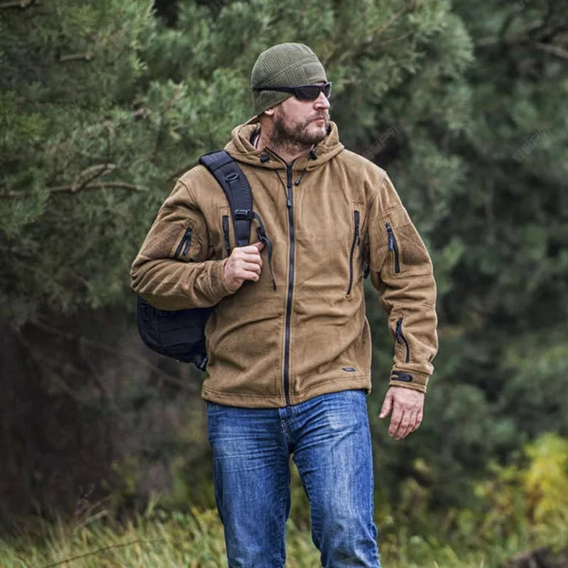 Winter Tactical Fleece Hoodie Jacket Men Warm Outdoor Sport Hooded Coat Multi-Pocket Casual Full Zip Hiking Jacket Vimost Shop