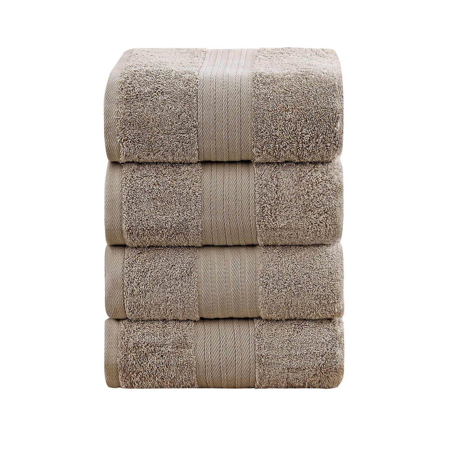 Linenland 4 Piece Cotton Bath Towels Set - Sandstone-0