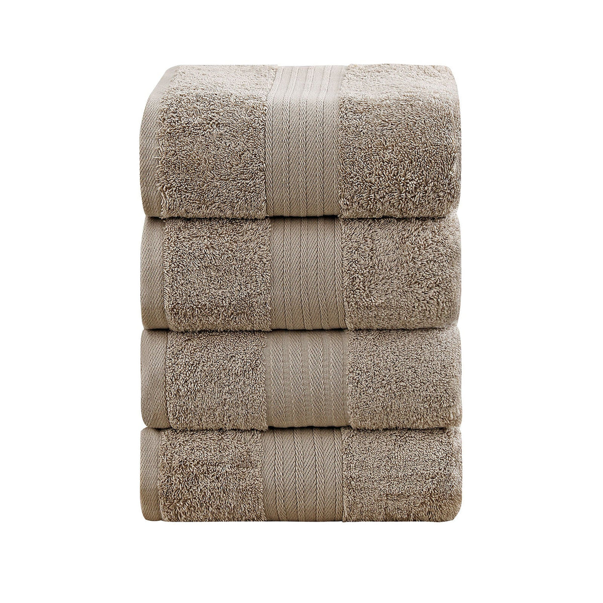 Linenland 4 Piece Cotton Bath Towels Set - Sandstone-0