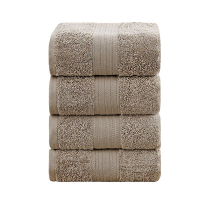 Linenland 4 Piece Cotton Bath Towels Set - Sandstone-0