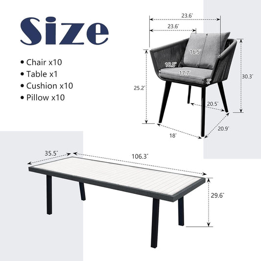 Elegant 11 Piece Patio Dining Set for Outdoor Spaces ShipItFurniture