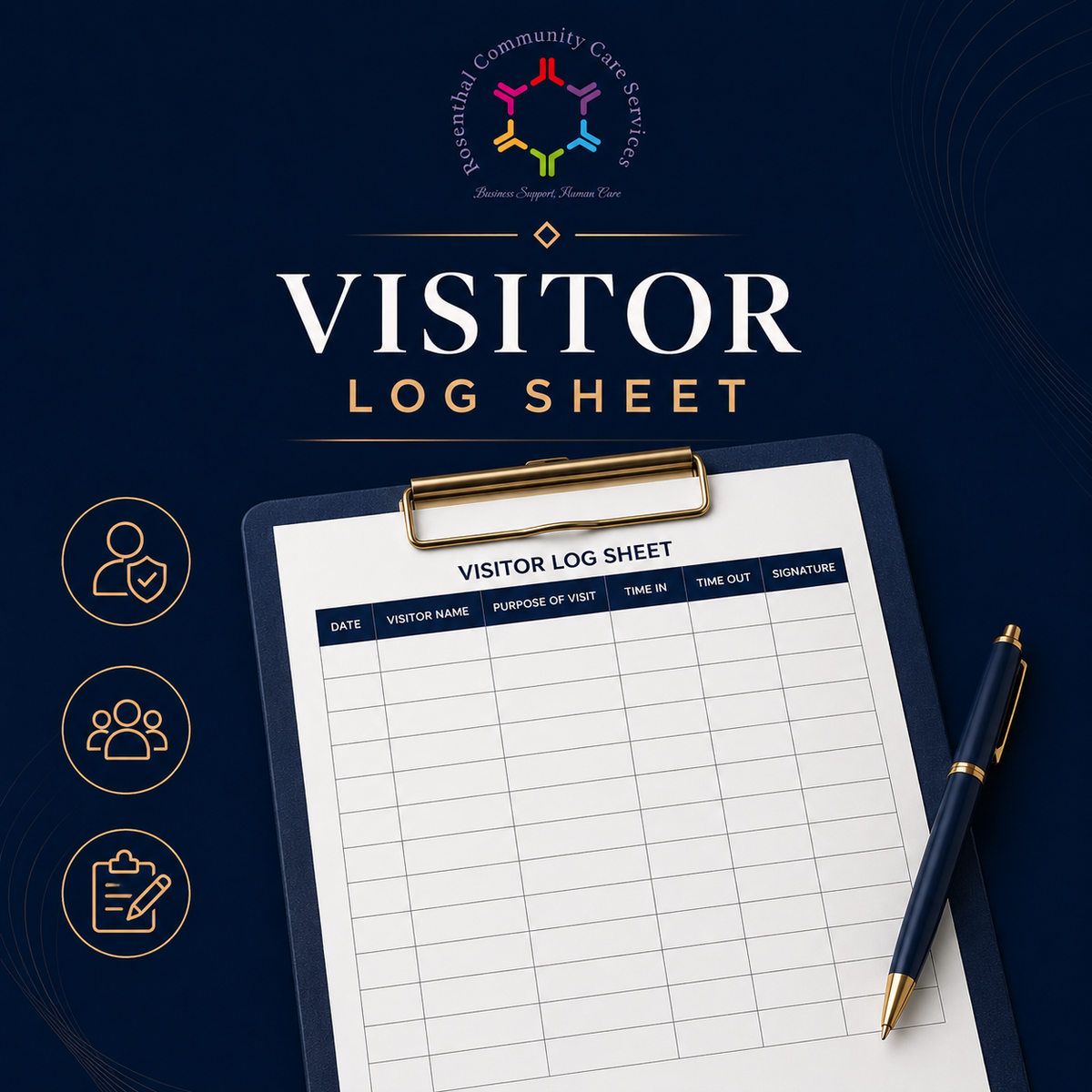 Visitor Log Sheet Rosenthal Community Care Services LLC