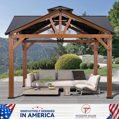 Cedar Wood Gazebo 12x12 Weatherproof Exterior Durability-1