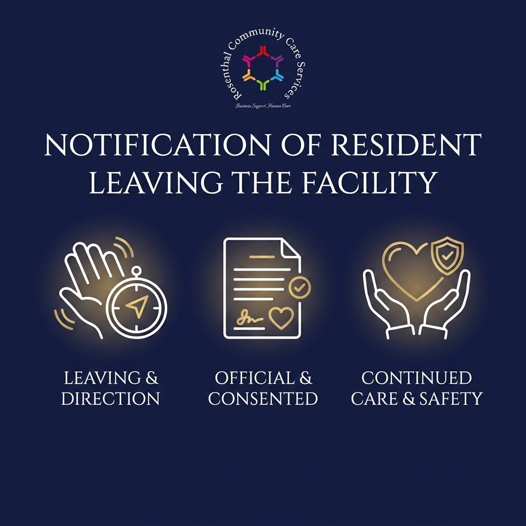 Notification of Resident Leaving the Facility Rosenthal Community Care Services