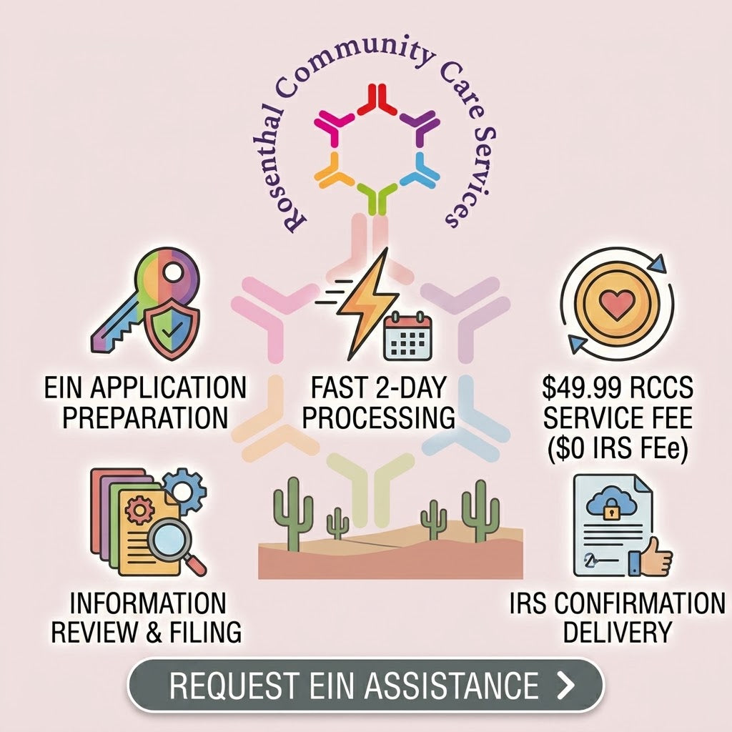 TAX ID / EIN Application Rosenthal Community Care Services LLC